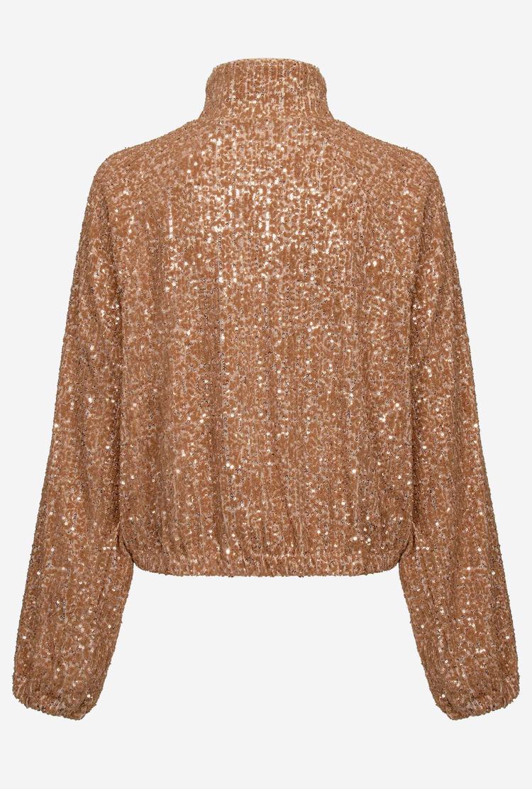 Women's Pinko Fully Sequinned Jackets Rose Gold | Australia-42590679