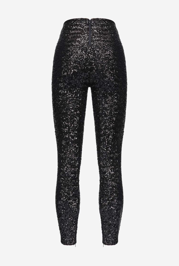 Women's Pinko Fully Sequinned Pants Black | Australia-02918749