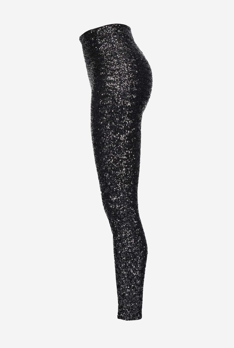 Women's Pinko Fully Sequinned Pants Black | Australia-02918749