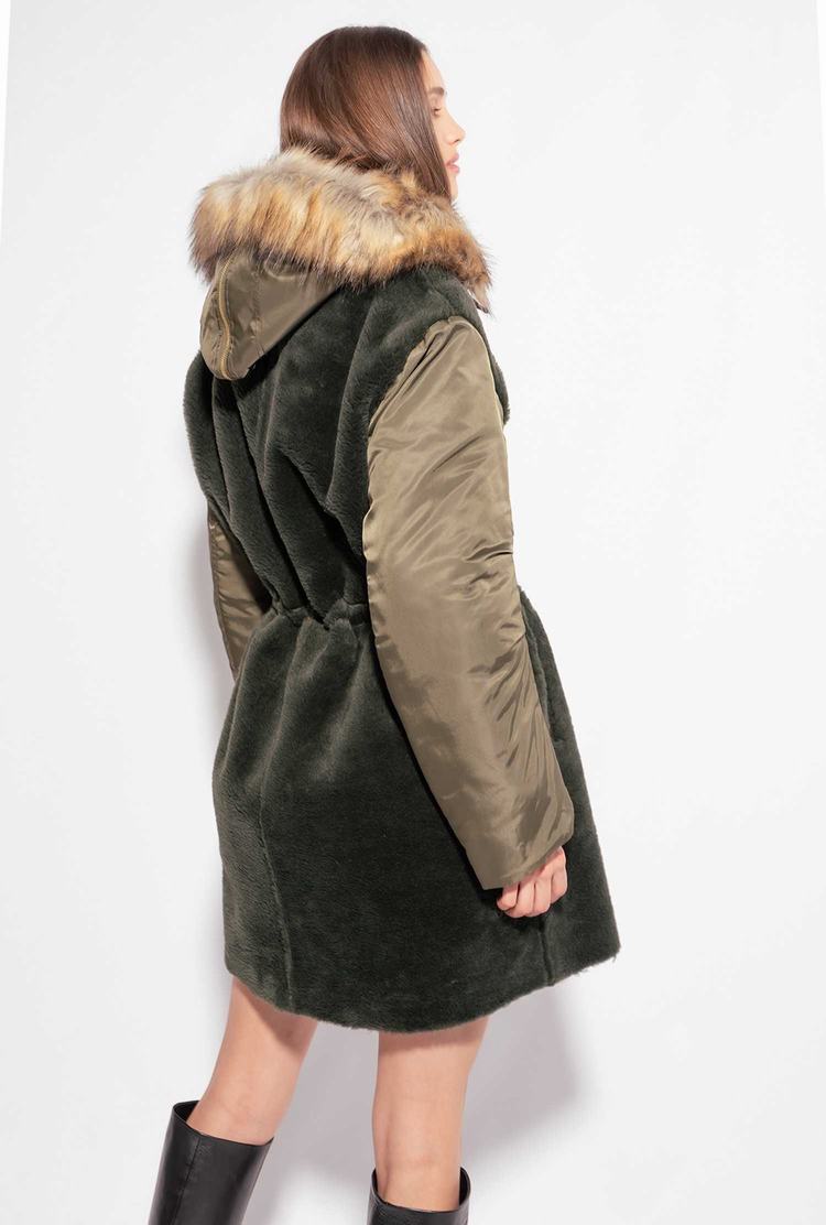 Women's Pinko Fur-effect Jackets Green | Australia-80452369