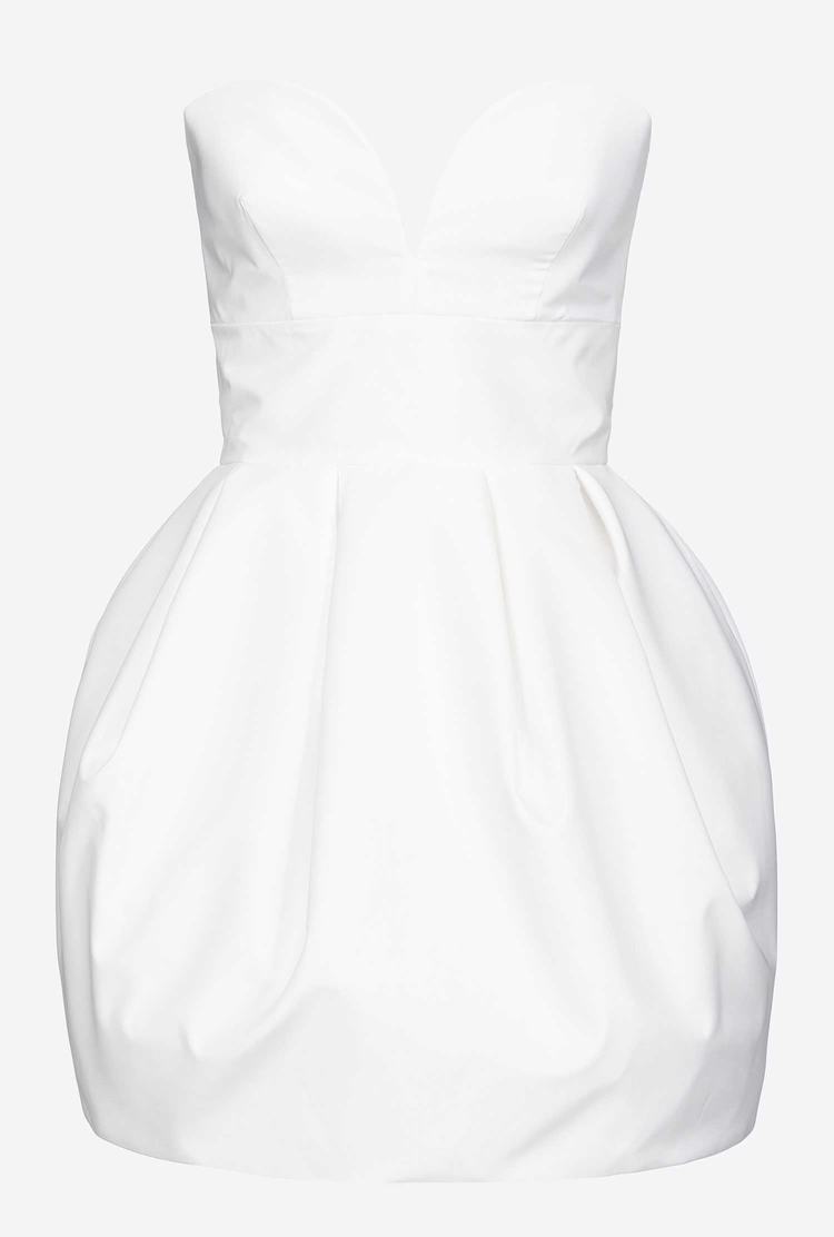 Women's Pinko Galleria Taffeta Mini Balloon Dress White | Australia-31452699