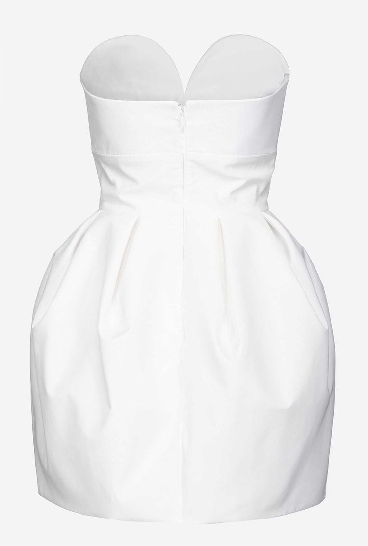 Women's Pinko Galleria Taffeta Mini Balloon Dress White | Australia-31452699