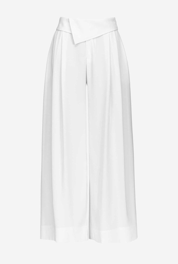 Women's Pinko Galleria Wide-leg Pants White | Australia-26791549