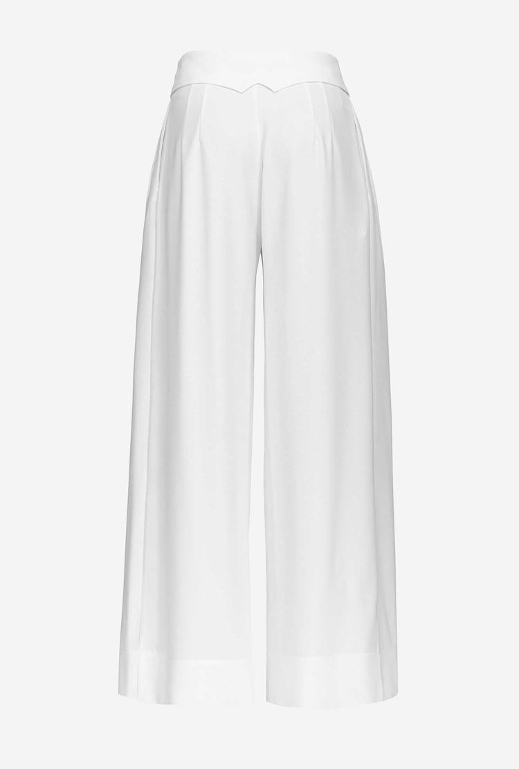 Women's Pinko Galleria Wide-leg Pants White | Australia-26791549