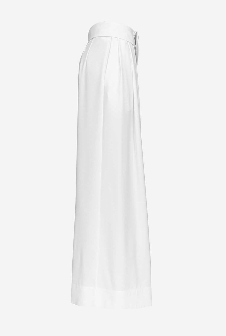 Women's Pinko Galleria Wide-leg Pants White | Australia-26791549