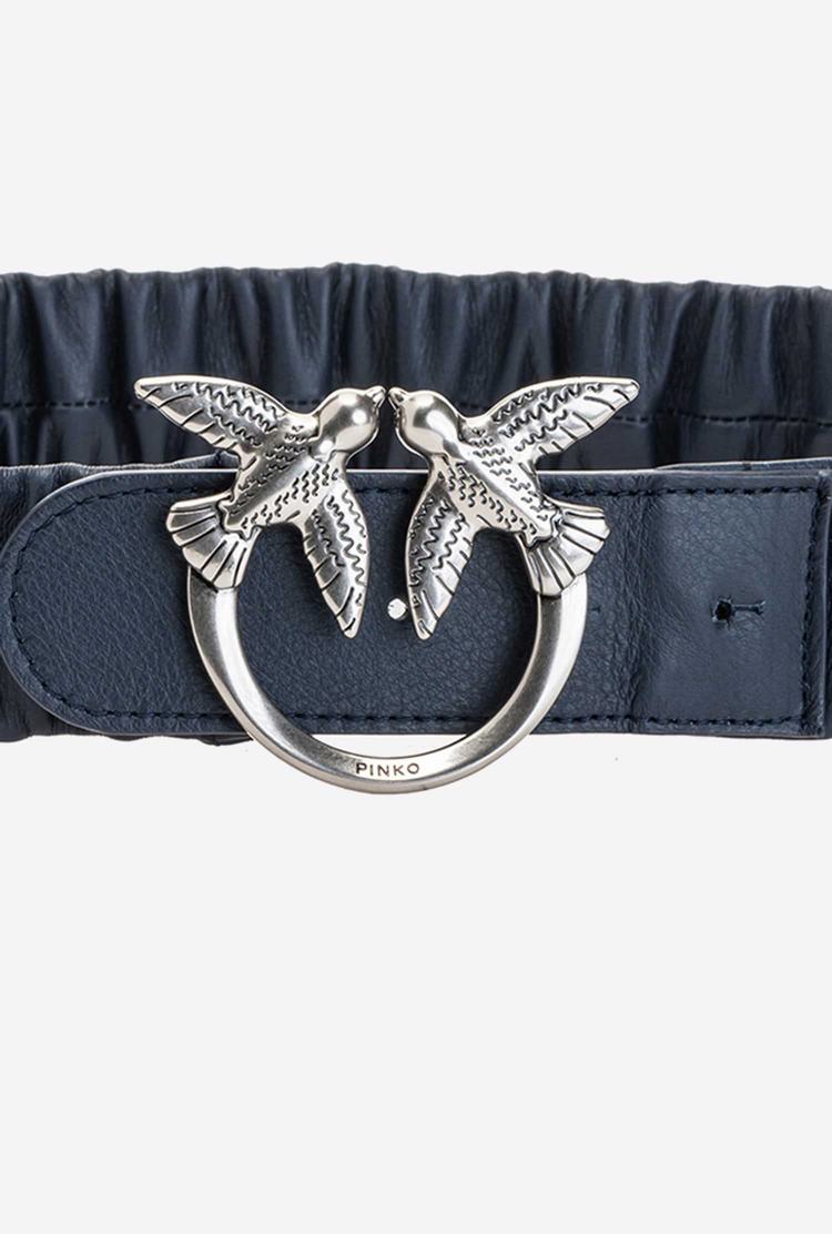 Women's Pinko Gathered Love Birds Belts Navy Blue Silver | Australia-57934209