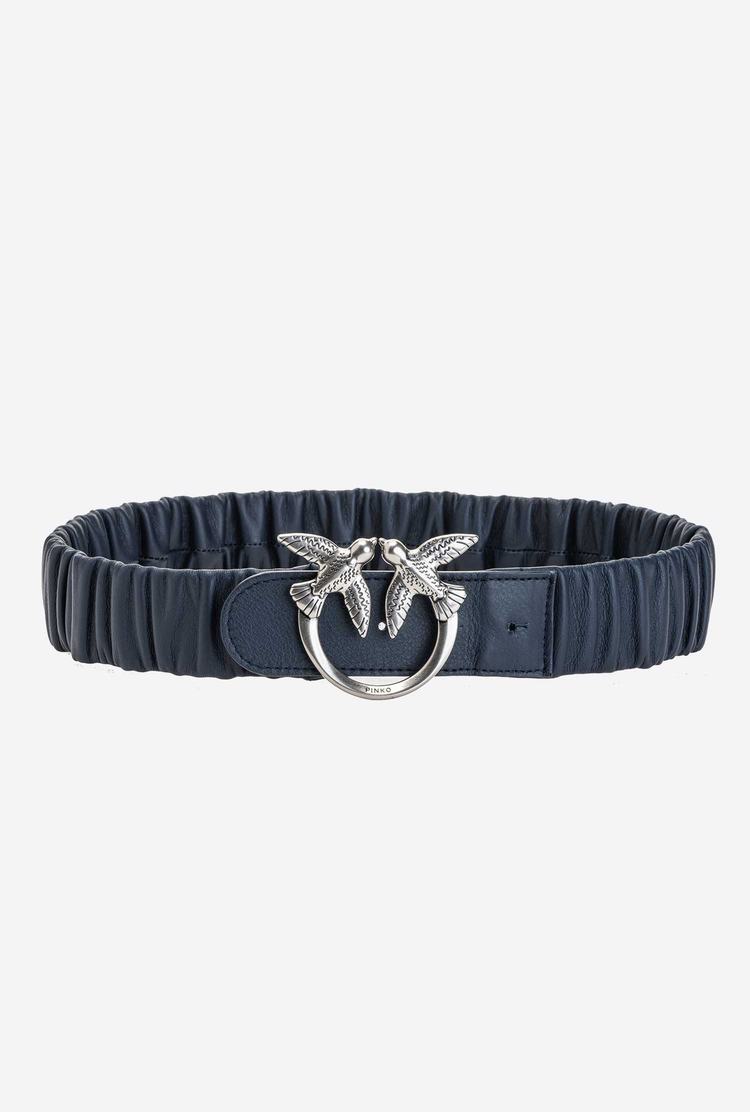 Women\'s Pinko Gathered Love Birds Belts Navy Blue Silver | Australia-57934209