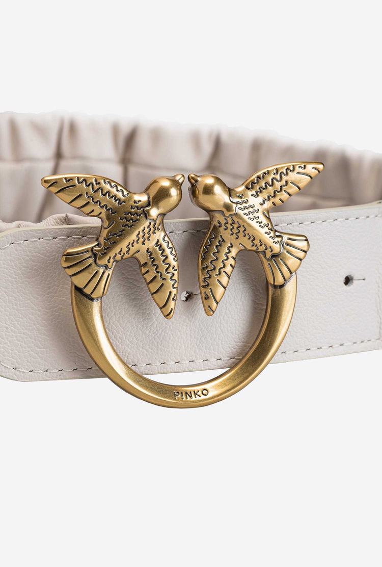 Women's Pinko Gathered Love Birds Belts Beige Gold | Australia-60473959