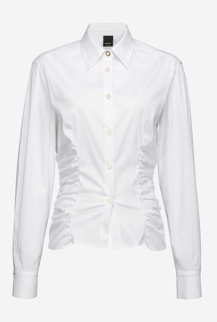 Women's Pinko Gathering Shirts White | Australia-67928409