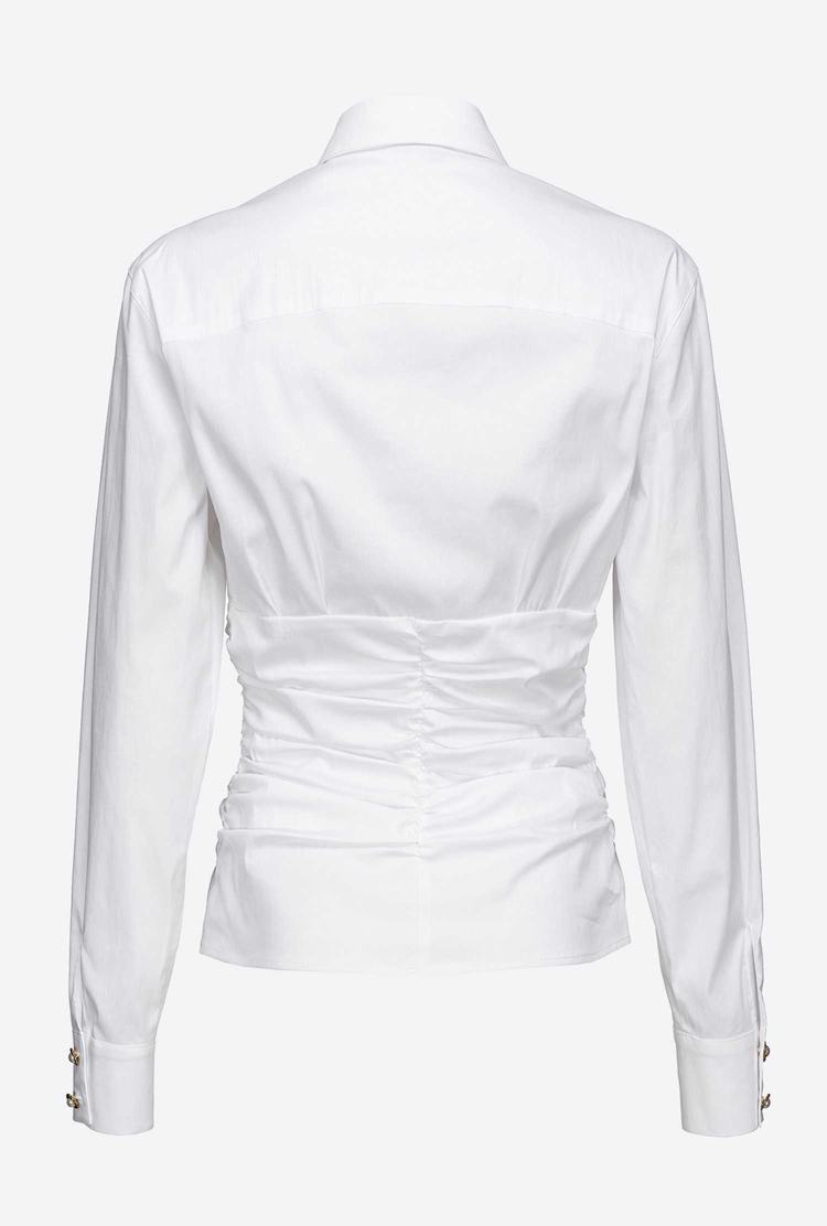 Women's Pinko Gathering Shirts White | Australia-67928409