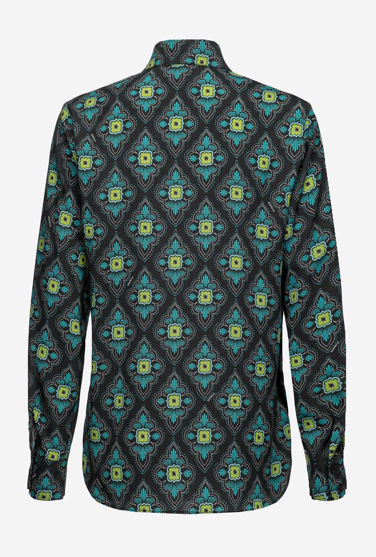 Women's Pinko Geometric Floral Shirts Multicolor Black/Green | Australia-95736419