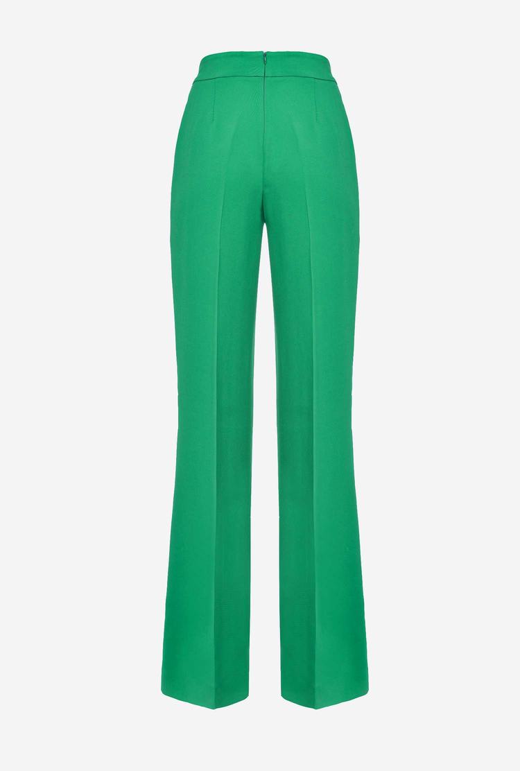 Women's Pinko Golden Buttons Pants Green | Australia-12075939