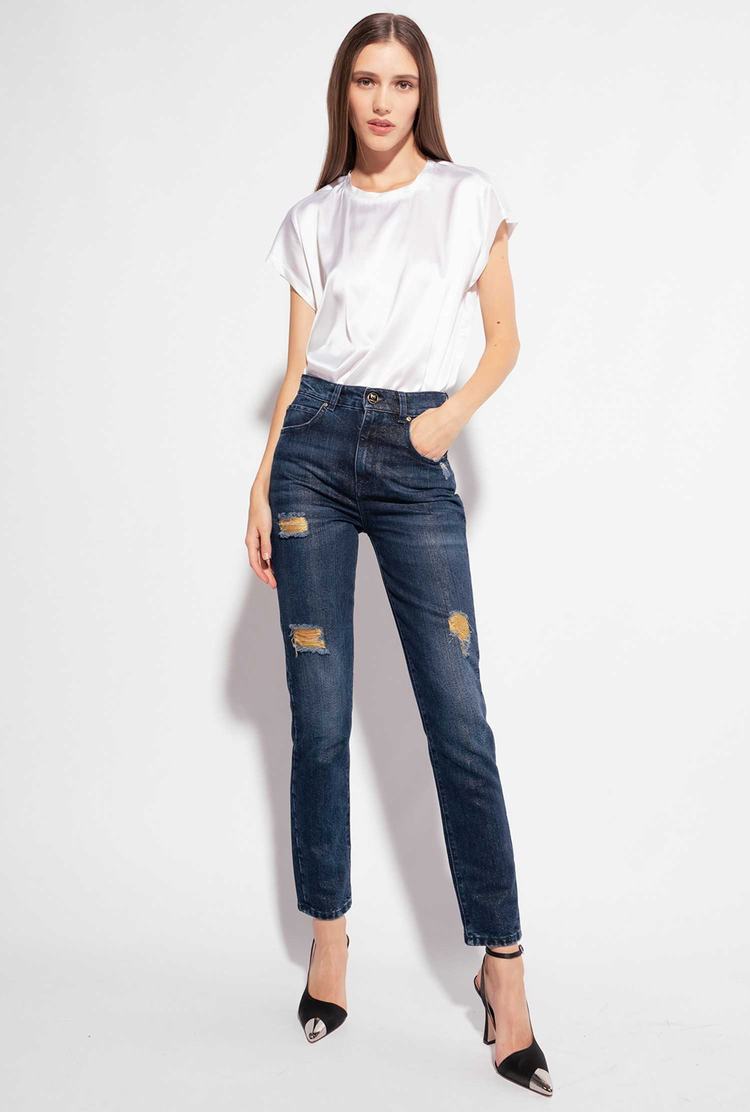 Women's Pinko Golden Details Jeans Blue | Australia-75182049