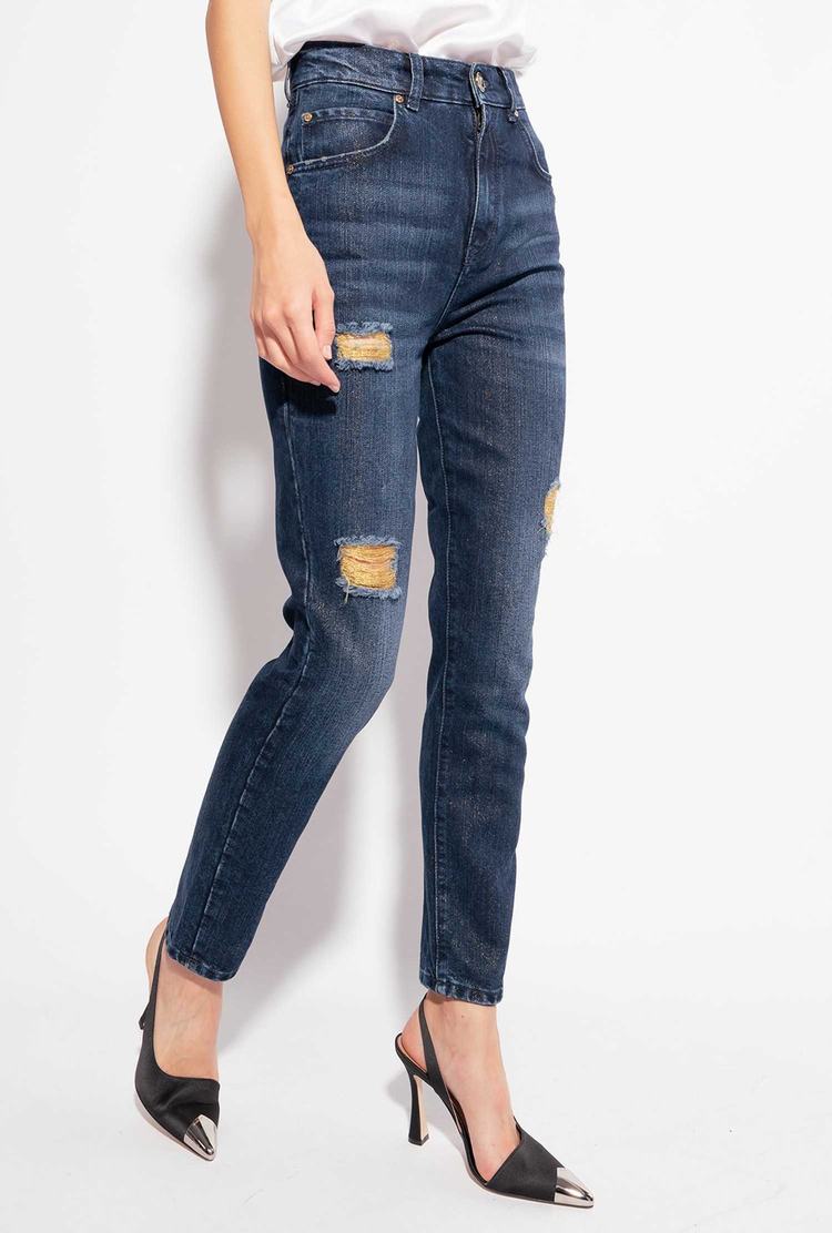 Women's Pinko Golden Details Jeans Blue | Australia-75182049