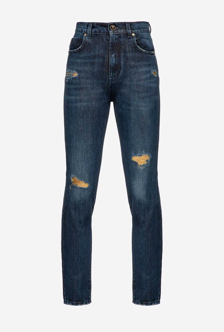 Women's Pinko Golden Details Jeans Blue | Australia-75182049