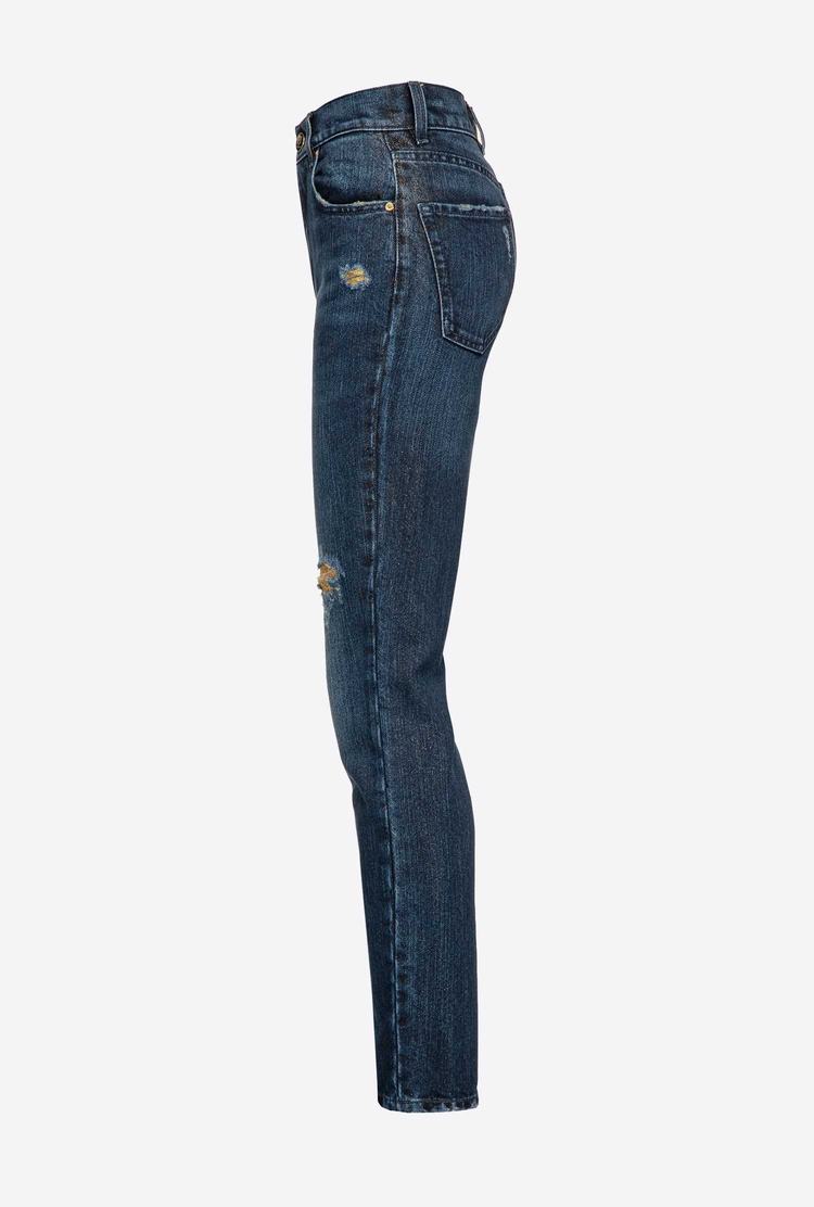 Women's Pinko Golden Details Jeans Blue | Australia-75182049