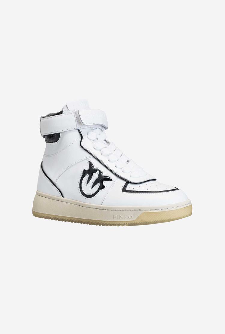 Women's Pinko High-top Sneakers White/Black | Australia-84267039