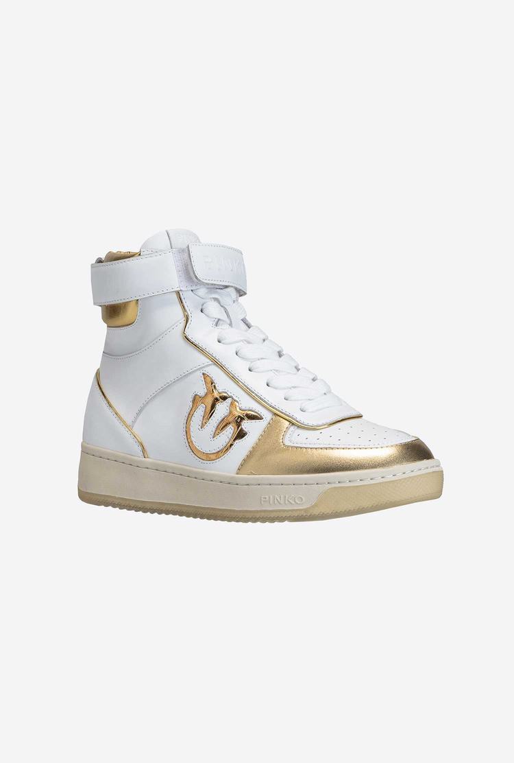 Women's Pinko High-top Sneakers White/Gold | Australia-21098769