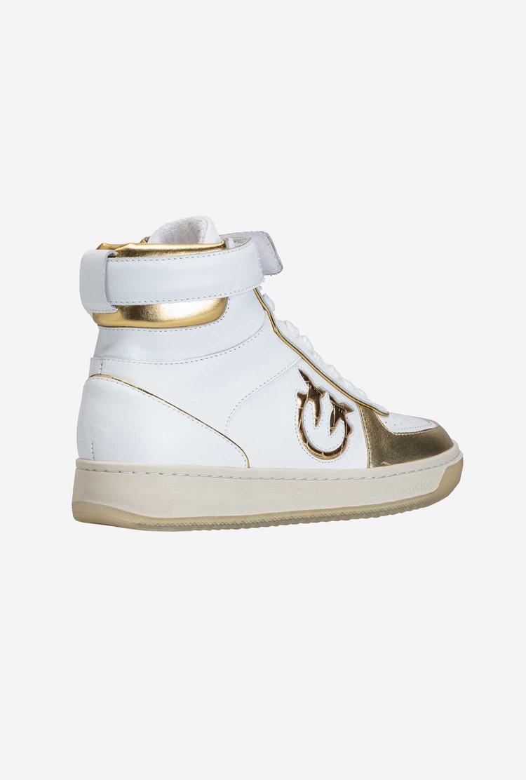 Women's Pinko High-top Sneakers White/Gold | Australia-21098769