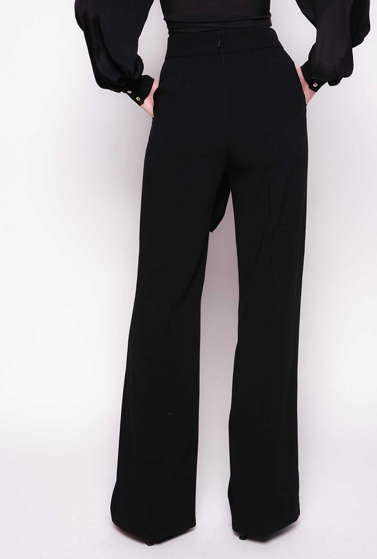 Women's Pinko High-waisted Buttoned Pants Black | Australia-28791609