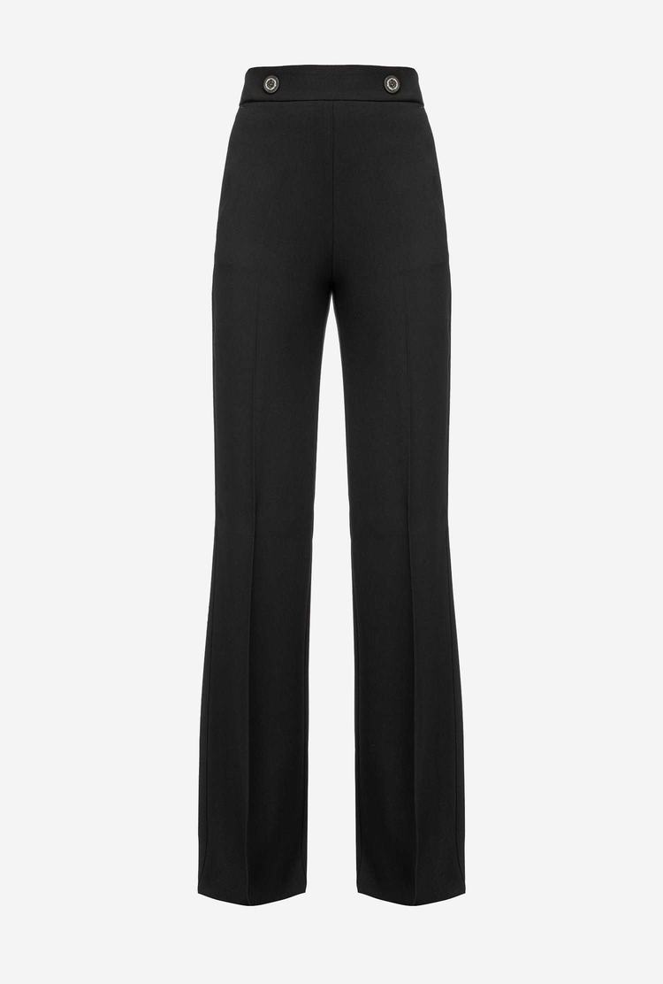 Women's Pinko High-waisted Buttoned Pants Black | Australia-28791609