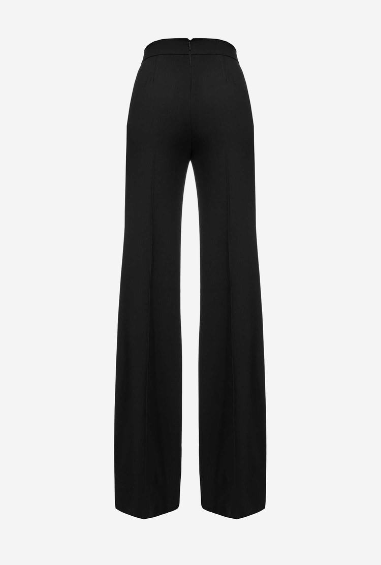 Women's Pinko High-waisted Buttoned Pants Black | Australia-28791609