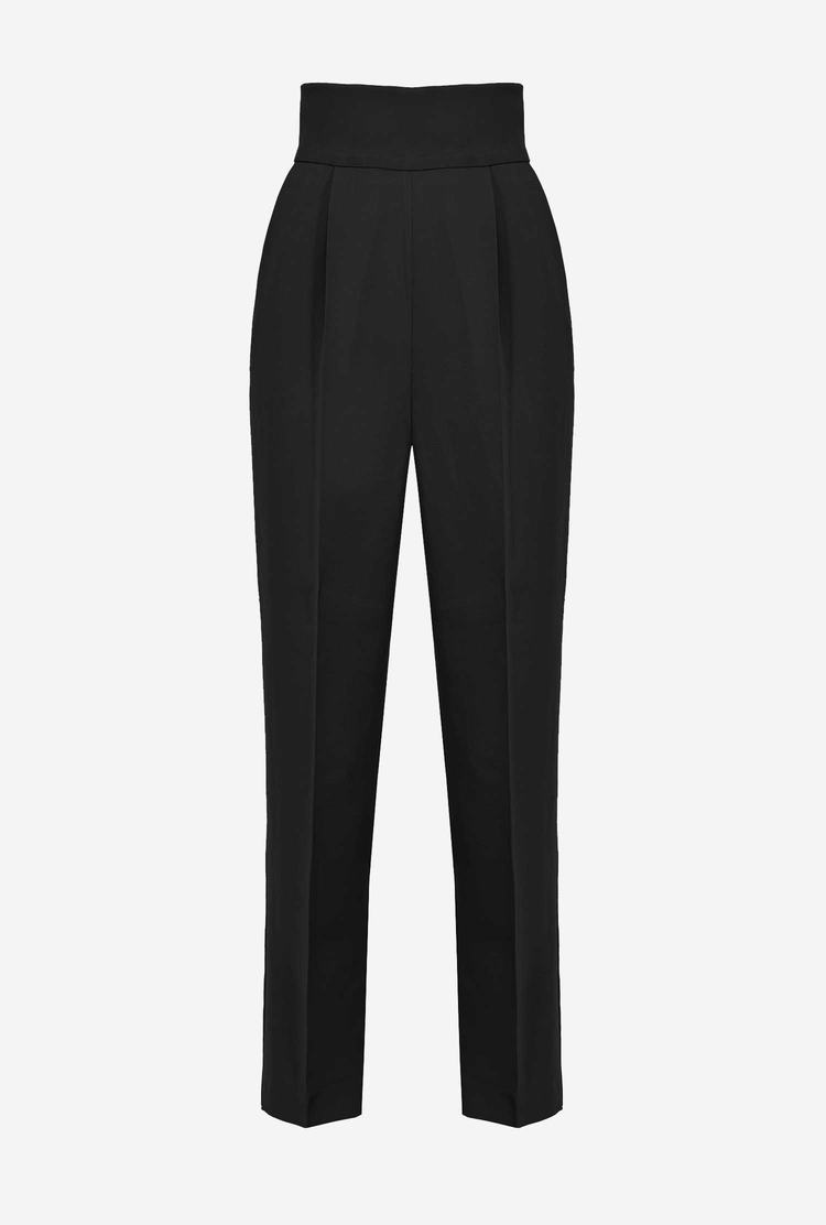 Women's Pinko High-waisted Stretch Crêpe Pants Black | Australia-52348099