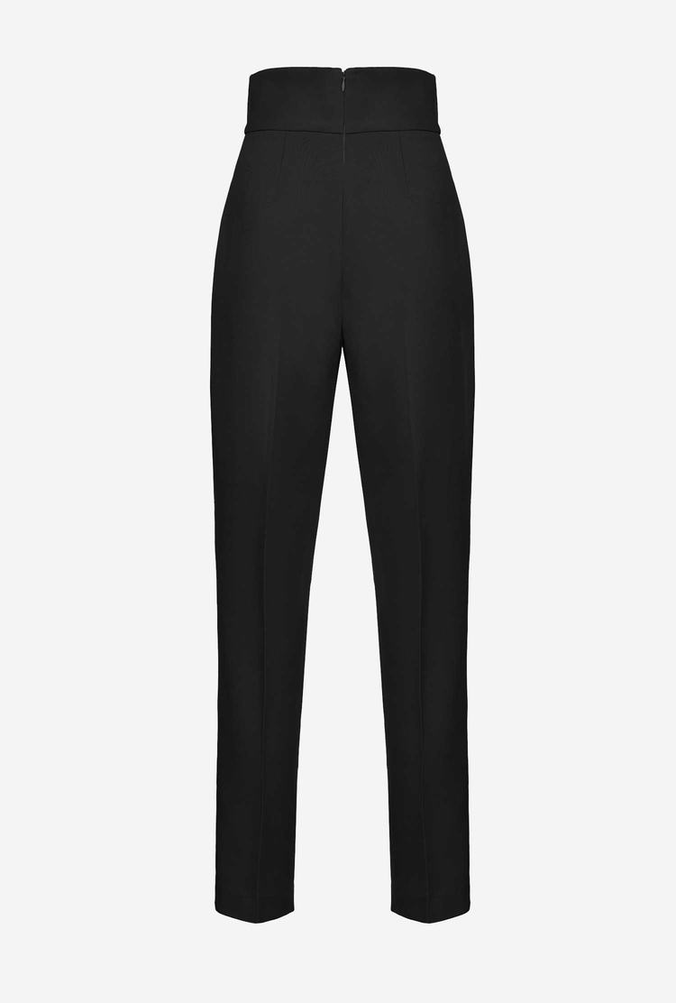 Women's Pinko High-waisted Stretch Crêpe Pants Black | Australia-52348099