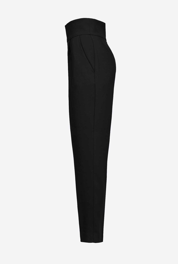 Women's Pinko High-waisted Stretch Crêpe Pants Black | Australia-58140939