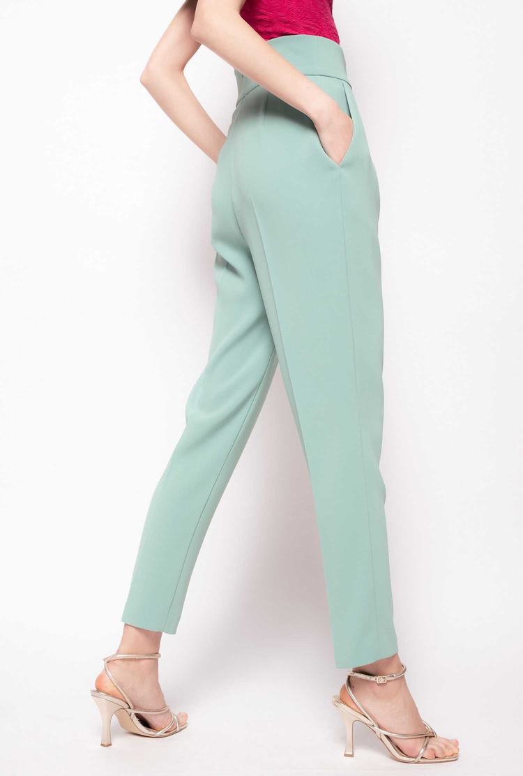 Women's Pinko High-waisted Stretch Crêpe Pants Green | Australia-86735249