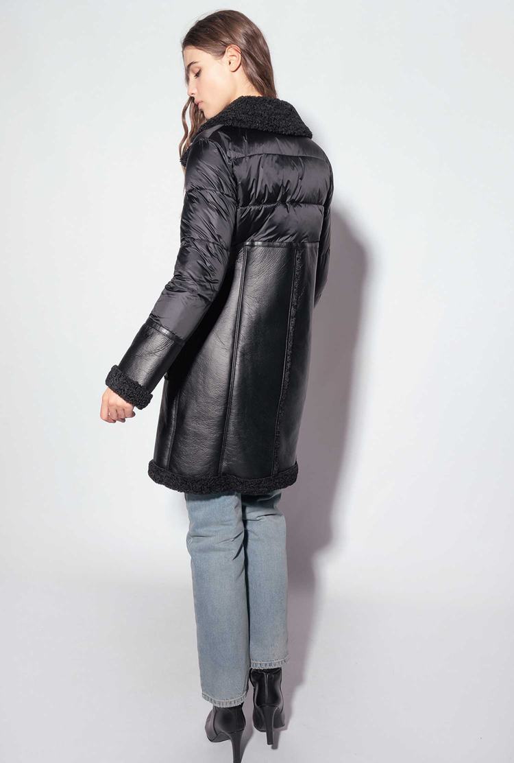 Women's Pinko Imitation Sheepskin Coats Black | Australia-14528969