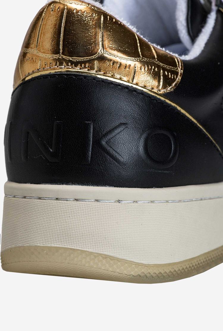 Women's Pinko Inserts Sneakers White/Black/Gold | Australia-87239569