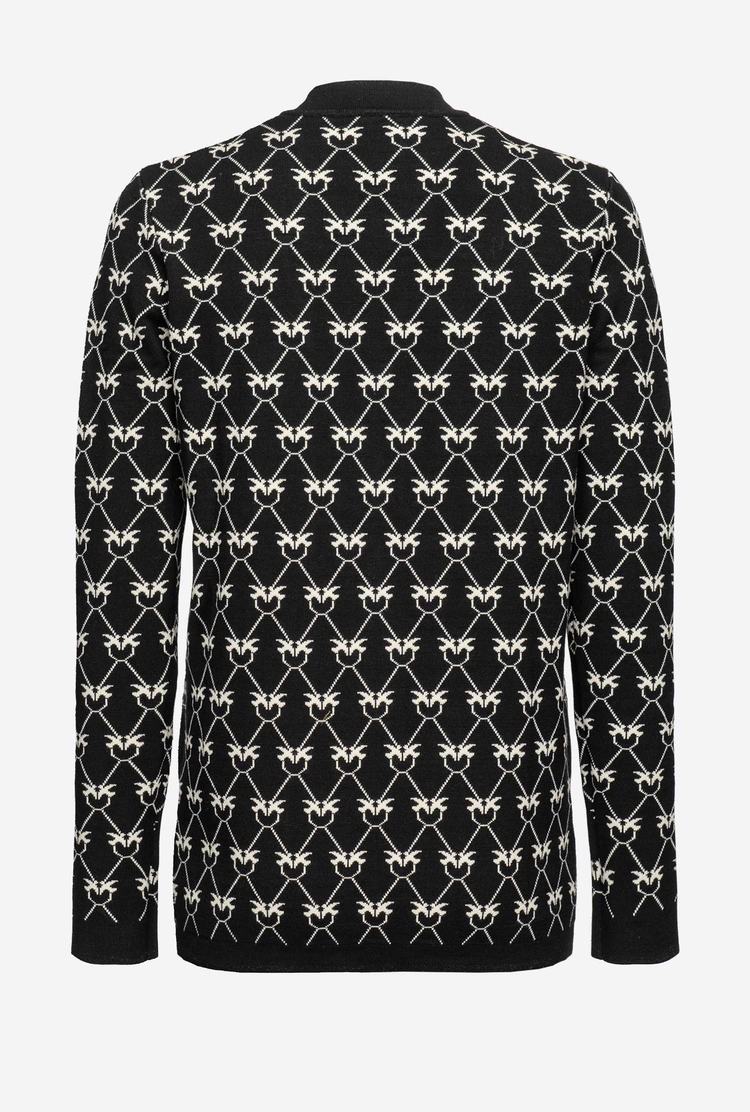 Women's Pinko Jewel Buttons Cardigan Black/Cream | Australia-83791659