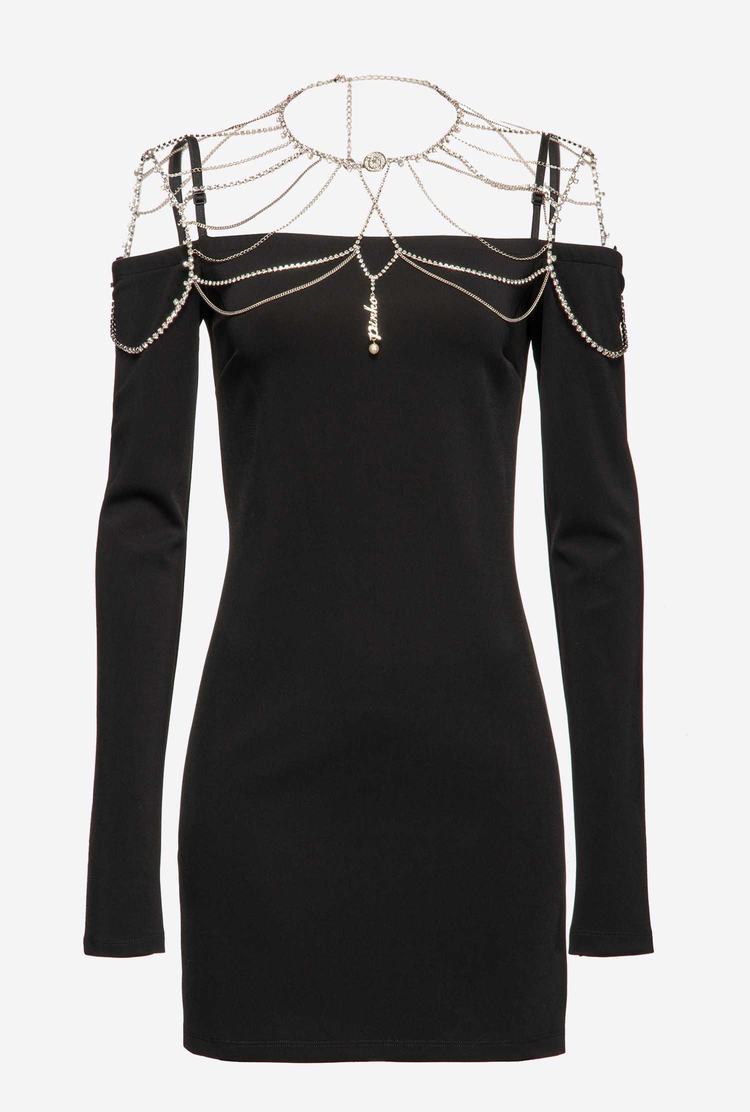 Women's Pinko Jewel Mini Dress Black | Australia-06487359