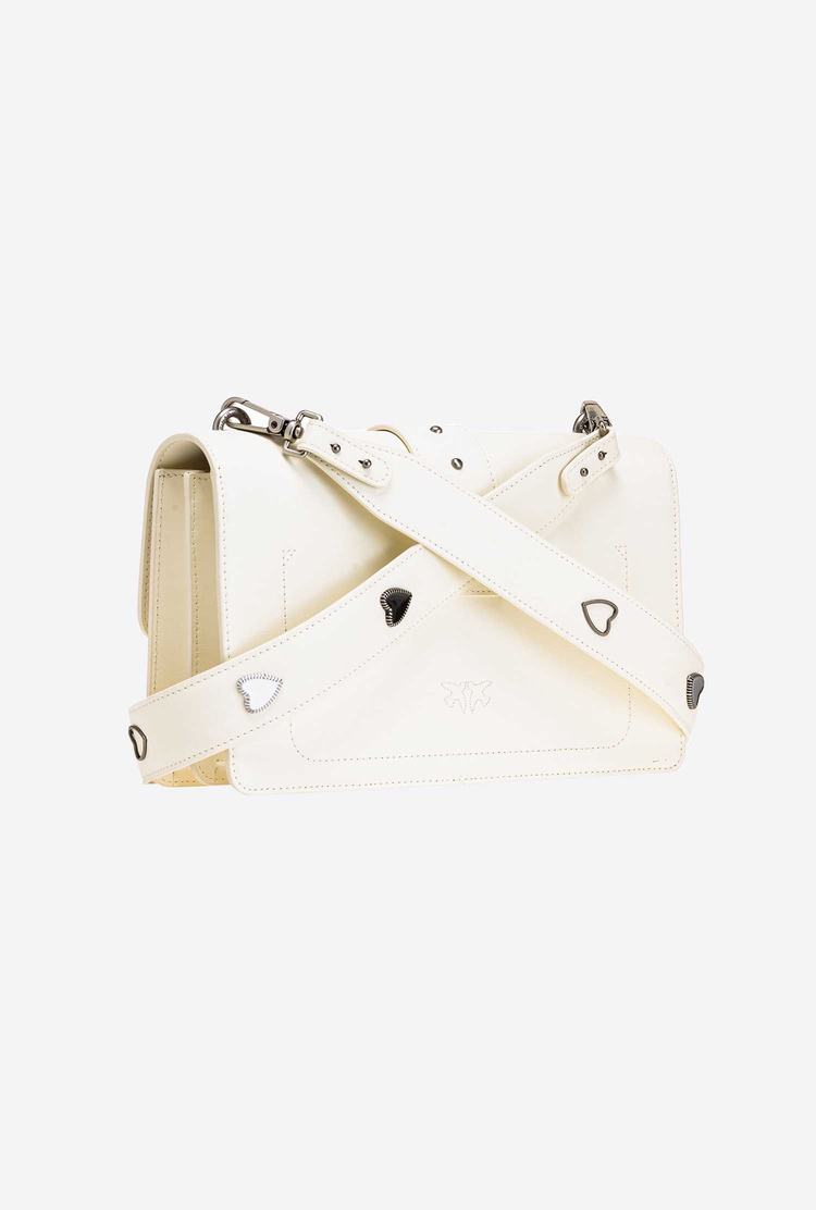 Women's Pinko Jewel Shoulder Strap Crossbody Bags White Silver | Australia-50829619