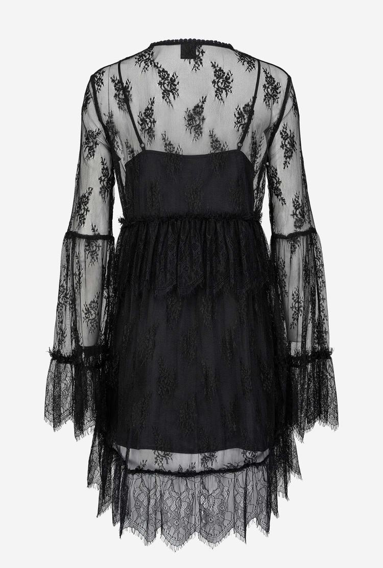 Women's Pinko Lace Dress Black | Australia-78352649