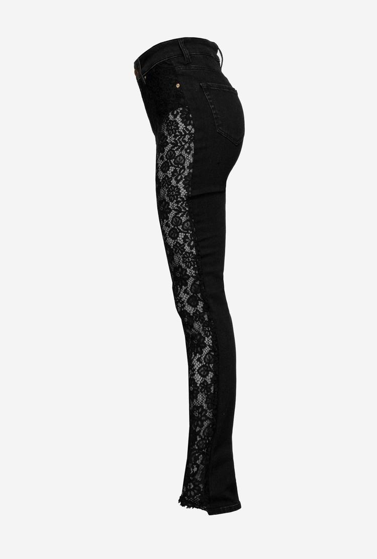 Women's Pinko Lace Jeans Black | Australia-50162899