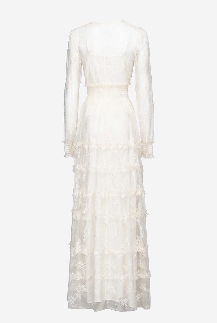 Women's Pinko Lace Maxi Dress White | Australia-72340159