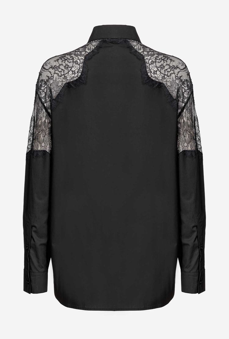 Women's Pinko Lace Shirts Black | Australia-98015729