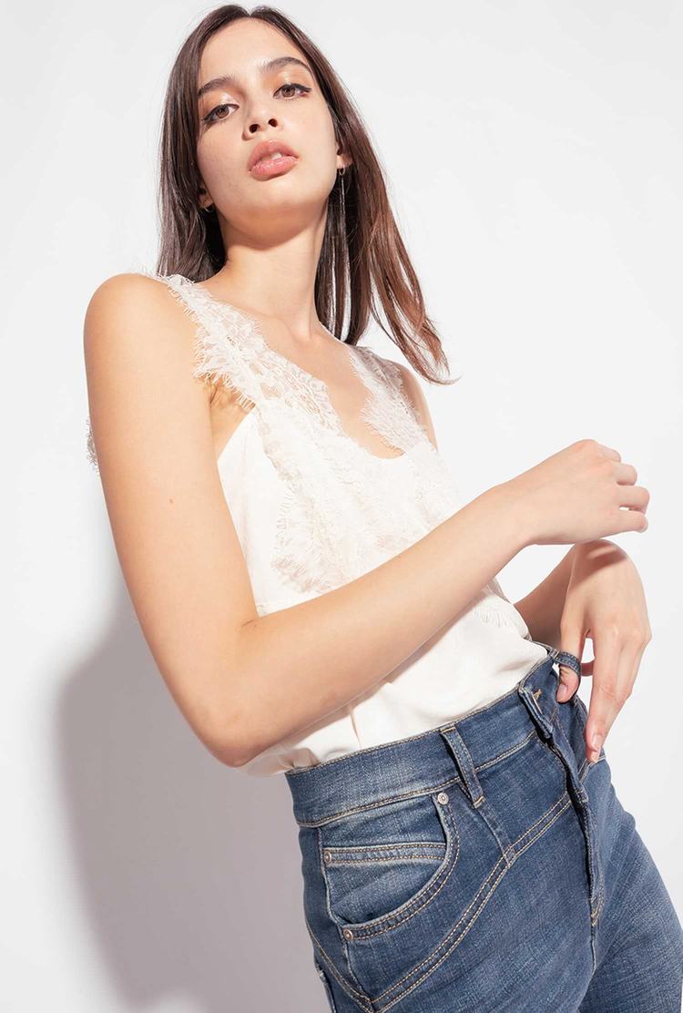 Women's Pinko Lace Tanks White | Australia-87254969