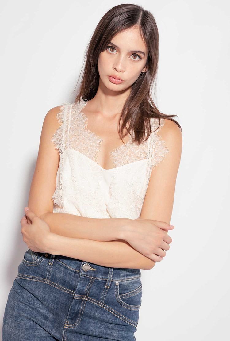 Women's Pinko Lace Tanks White | Australia-87254969