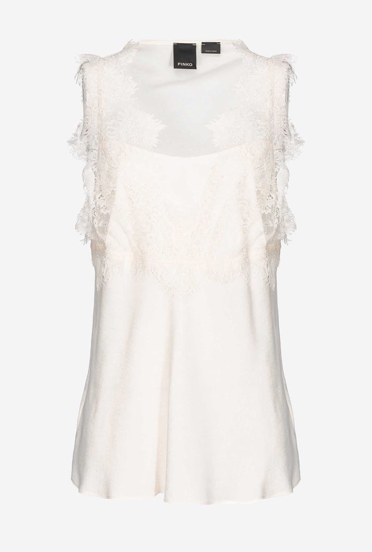 Women's Pinko Lace Tanks White | Australia-87254969