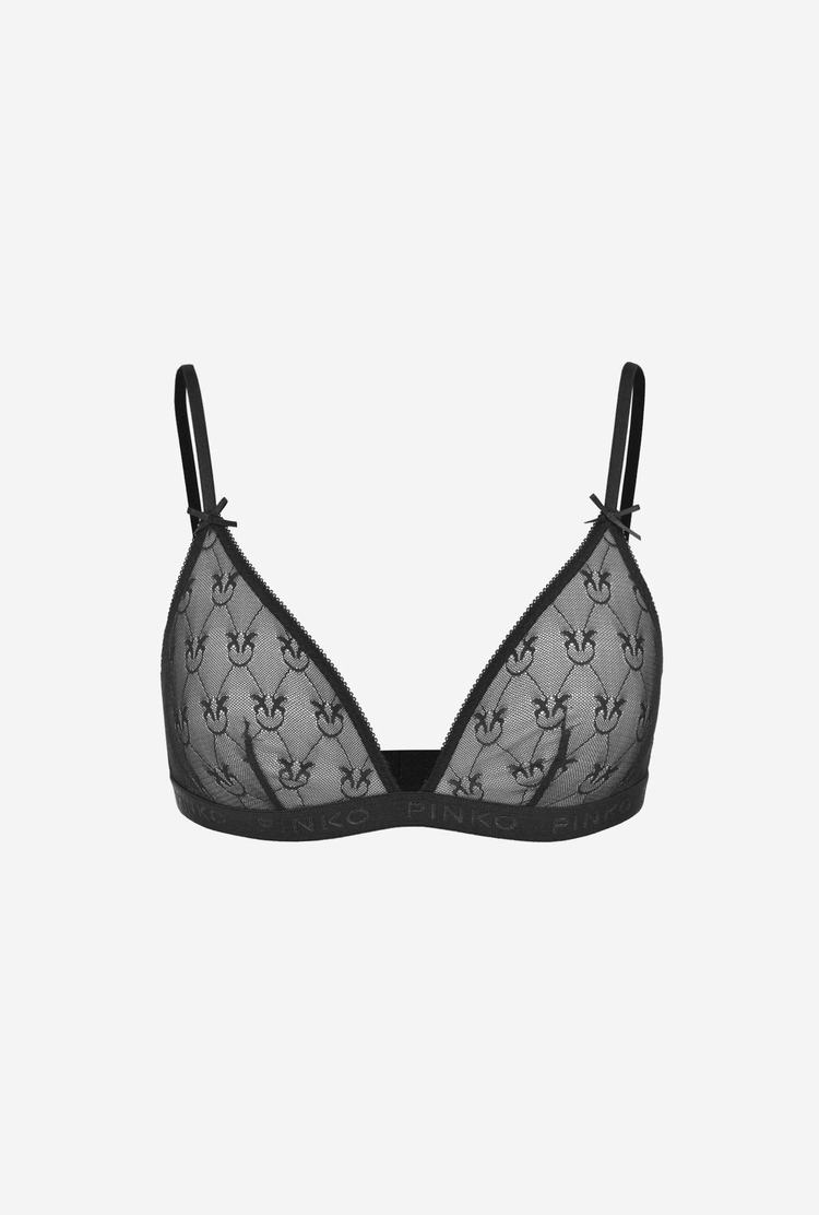 Women's Pinko Lace Triangle Bra Lingerie Black | Australia-54791829