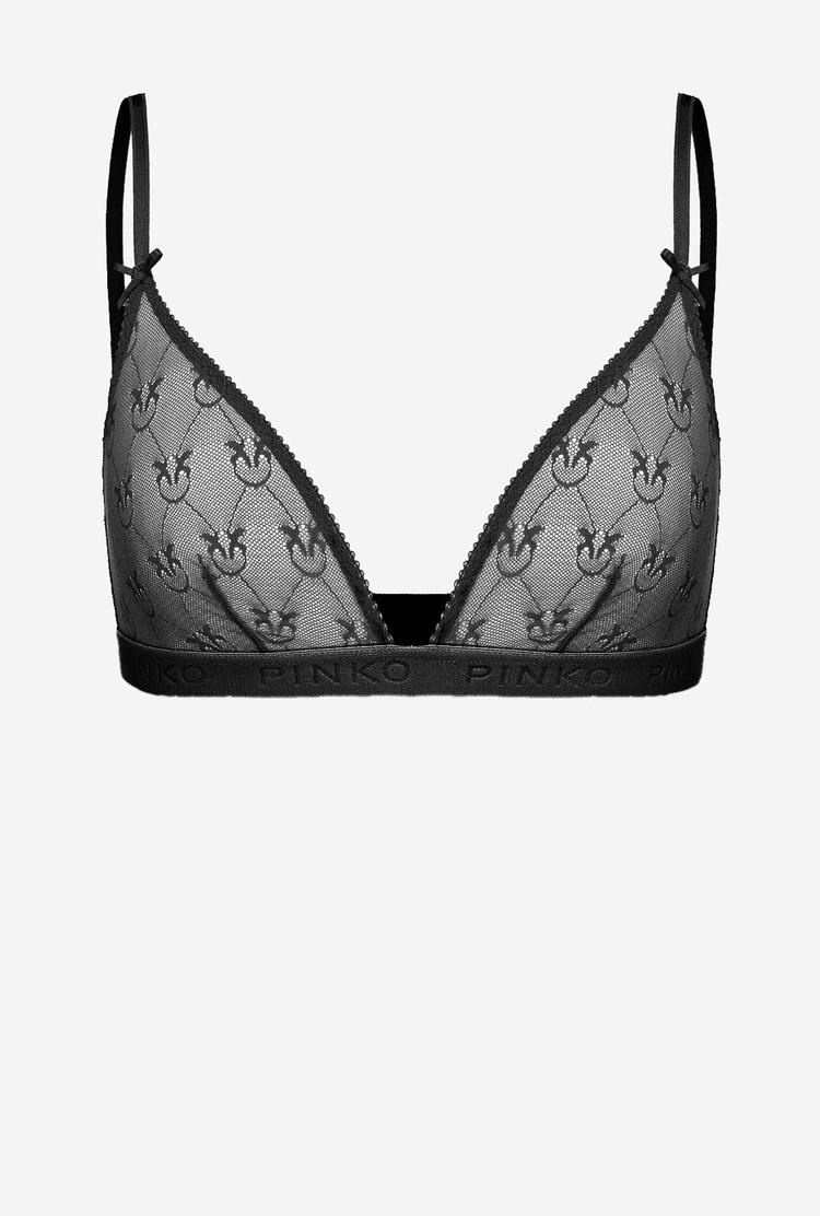 Women's Pinko Lace Triangle Bra Lingerie Black | Australia-58307969