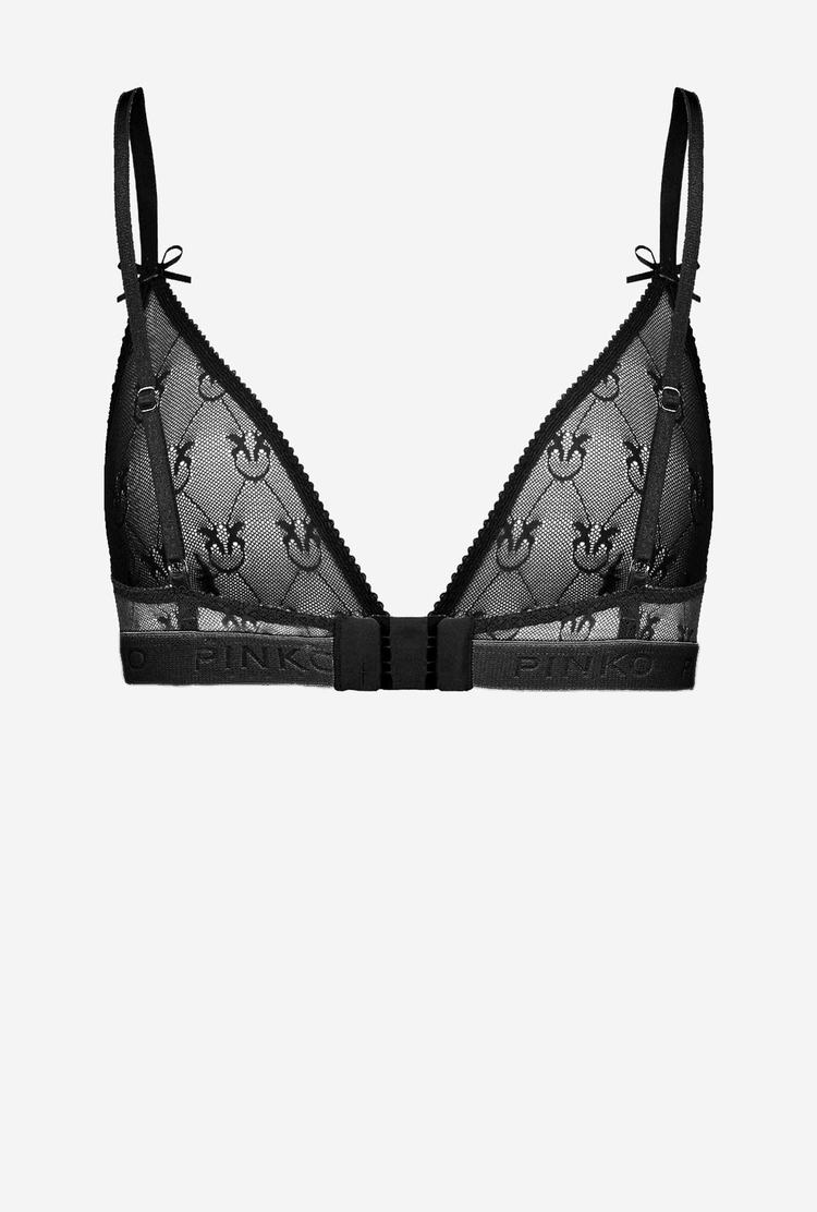 Women's Pinko Lace Triangle Bra Lingerie Black | Australia-58307969