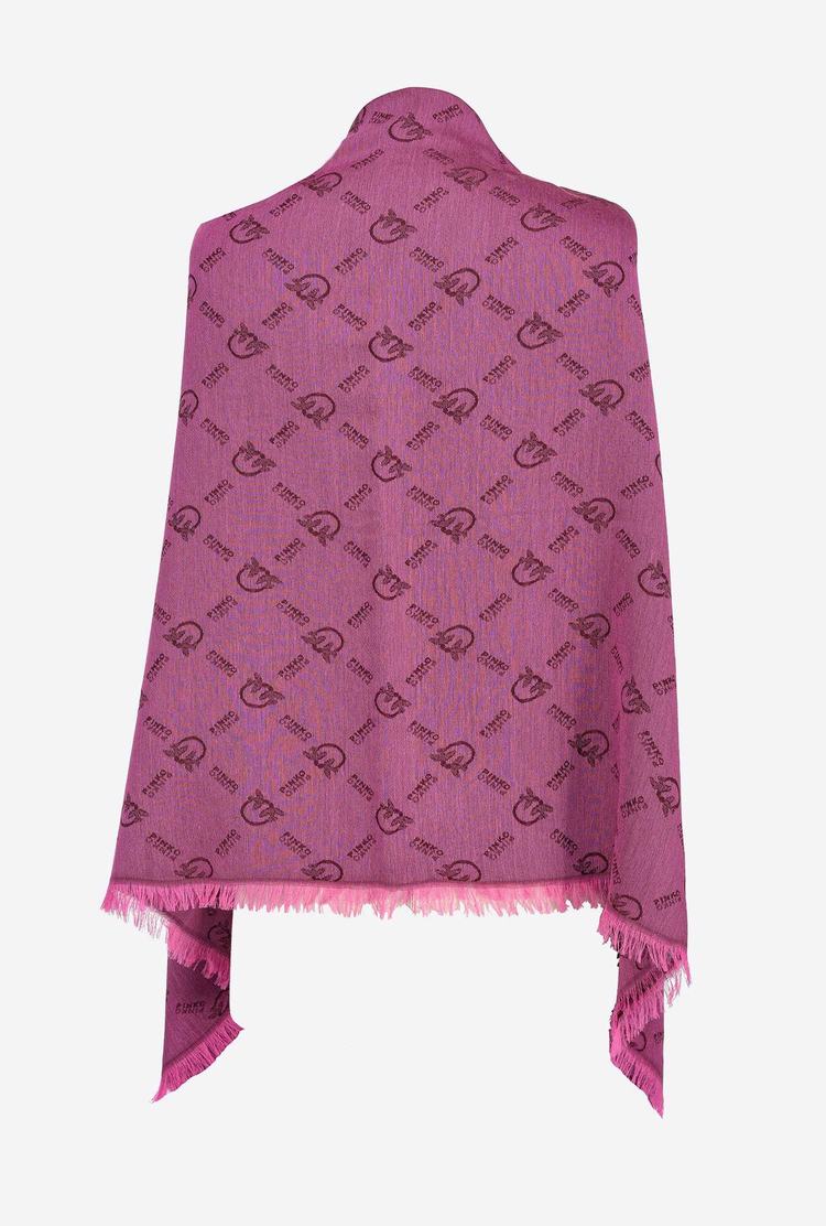 Women's Pinko Large Monogram Scarves Fuchsia | Australia-96370529