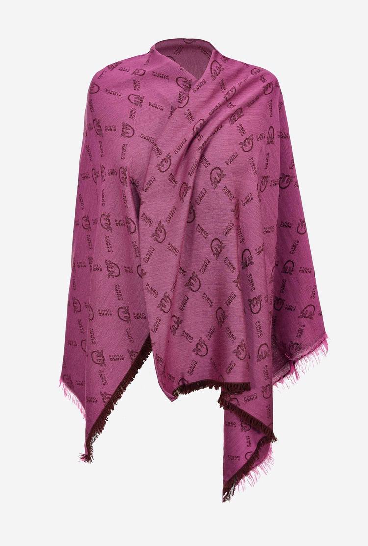 Women\'s Pinko Large Monogram Scarves Fuchsia | Australia-96370529