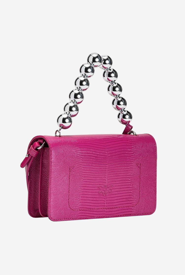 Women's Pinko Letter Bag Metal Handle Handbag Fuchsia | Australia-56780299