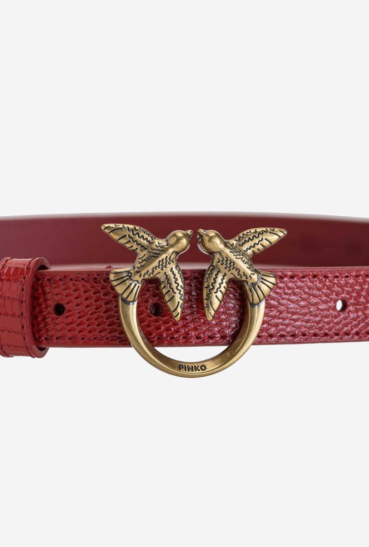 Women's Pinko Lizard Print Belts Red Gold | Australia-73460919