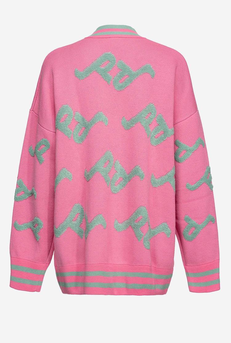 Women's Pinko Logo Cardigan Pink/Green | Australia-36140989